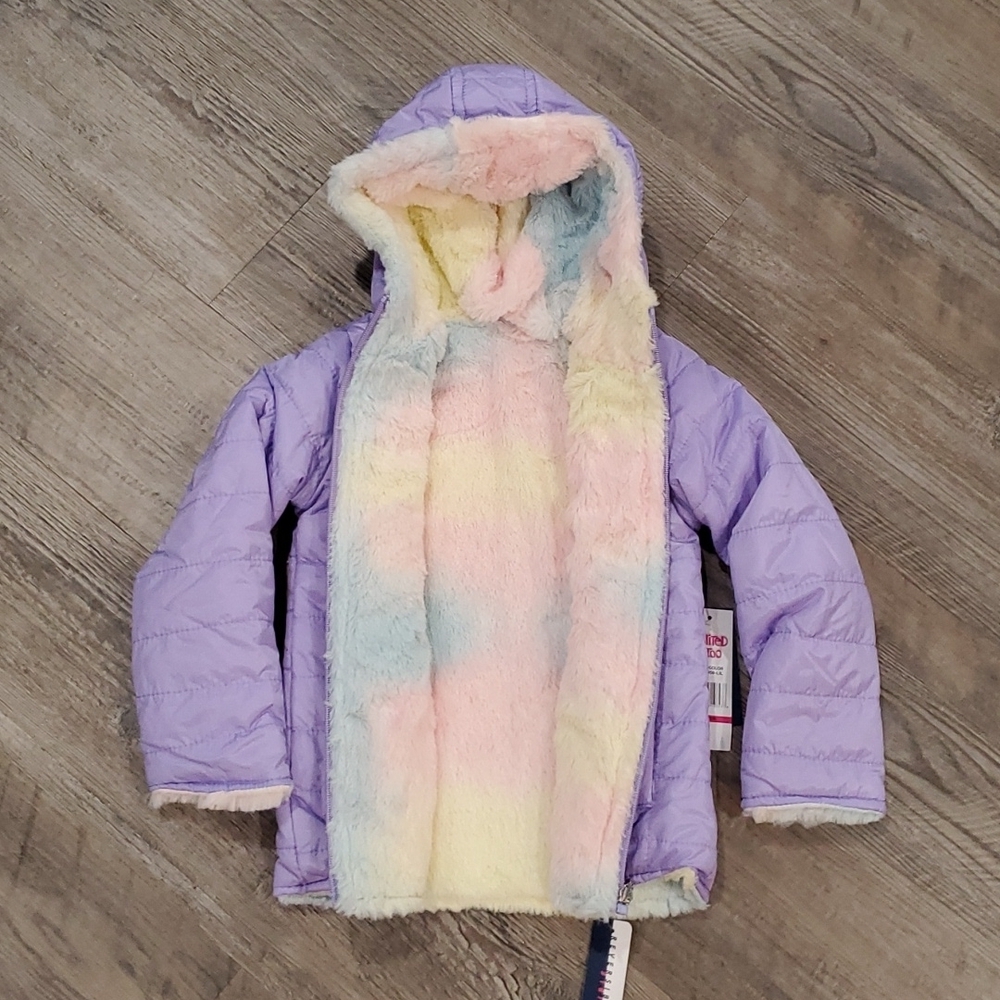 Limited Too Reversible Faux Fur Lined Coat Size 5/6